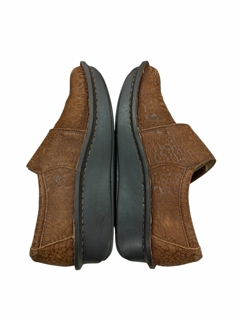 Alegria EU 39 US 9 Deliah Floral Embossed Delicut Tawny Brown Slip On Shoes S6 - Picture 4 of 10